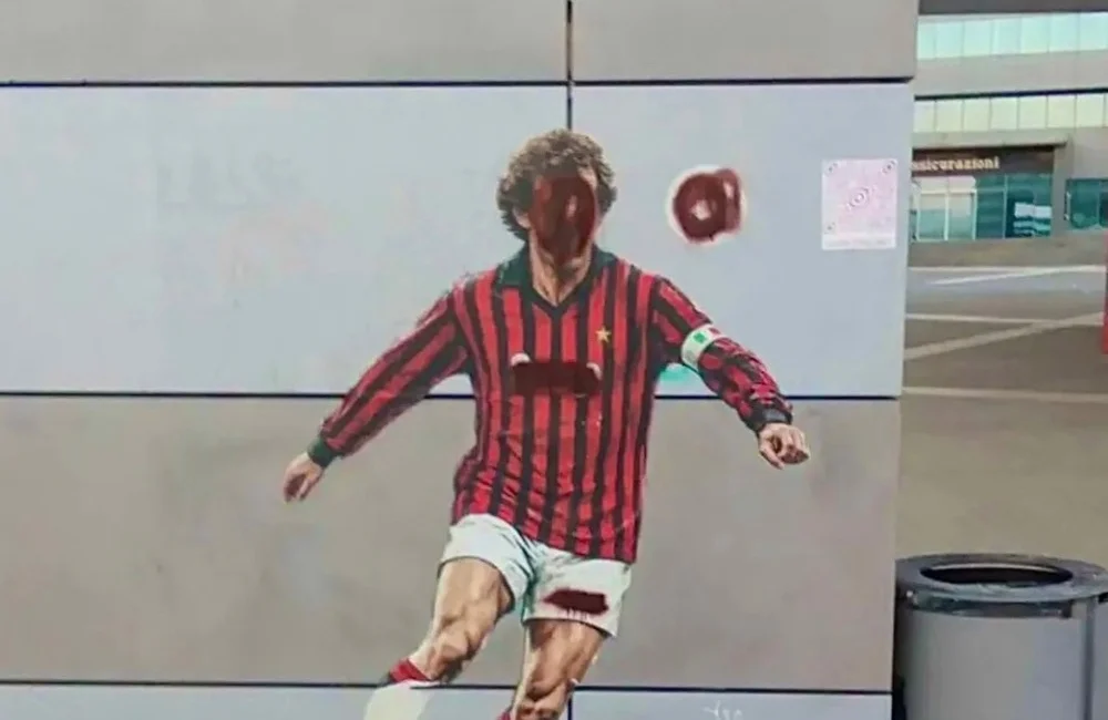 Il murales di Franco Baresi vandalizzato - MilanPress, robe dell'altro diavolo